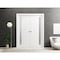 Sartodoors Sliding French Dbl Pocket Doors 64 x 80in, Painted White W/ Frosted Glass, Kit Trims Rail Hardware PLANUM0660DP-BEM-64 - alternate 4